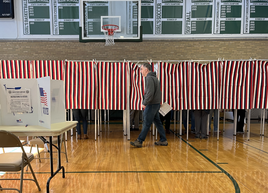 Voters cast ballots at Monadnock Regional Middle/High School in Swanzey