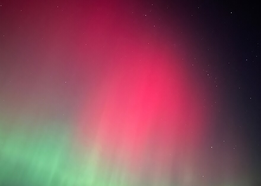 Northern Lights over New Hampshire, as seen from Rye, NH, on Oct. 10, 2024. Dan Tuohy photo / NHPR