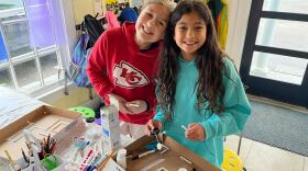 At Seacoast ArtSpot in Portsmouth, best friends Leena Trout (right) and Lila O'Connell (left), both of Brentwood, spent primary day crafting. Lila said if she were president, her cabinet members would all be required to wear shorts or skirts (Lila wears shorts every day).