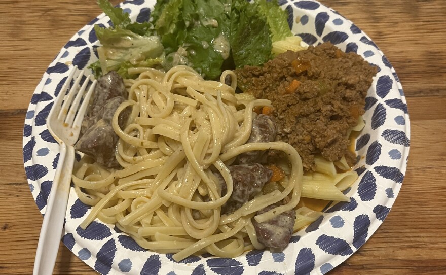 Venison ragu pasta dinner