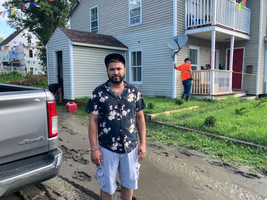 Sonny Singh lives on Second Street in Barre with his brother and four other people who work at his restaurant in Montpelier, called KSherpa Dinner House. Photographed after flooding July 11, 2024.