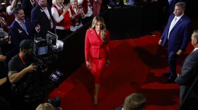 “Why should anyone other than the woman herself have the power to determine what she does with her own body?" Melania Trump asks in her new memoir, according to an early excerpt published by The Guardian. The former first lady is seen here alongside her husband, former President Donald Trump, in cardboard cutouts at a campaign rally in Johnstown, Pa.