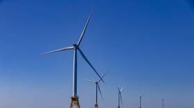 The five turbines of the Block Island Wind Farm off the coast of Rhode Island.