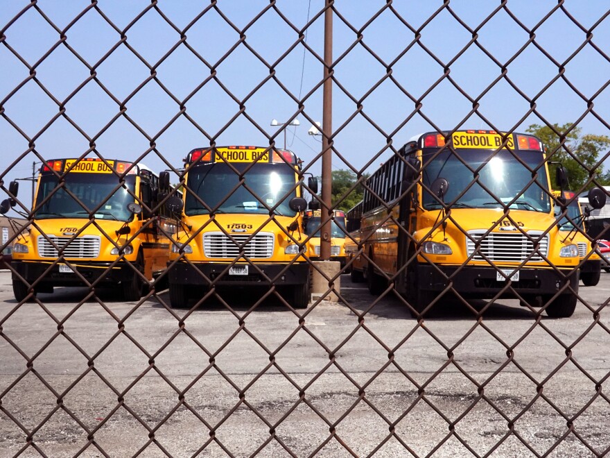 Black girls had the highest rates of so-called "exclusionary discipline," such as suspensions and expulsions, according to a new report from the GAO. Above, school busses sit at a service yard last year in Chicago. 