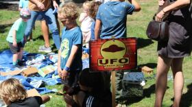 Children's activities and crafts at the 2022 Exeter UFO Festival.