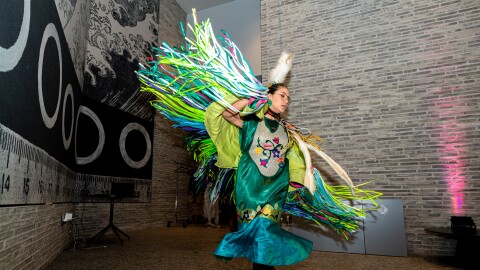 An image from the Indigenous Peoples' Month Fashion Show at Dartmouth College in 2022. This year's Indigenous Fashion Show is scheduled for Oct. 17.