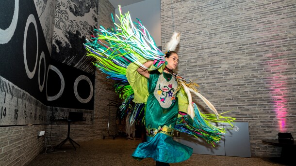 An image from the Indigenous Peoples' Month Fashion Show at Dartmouth College in 2022. This year's Indigenous Fashion Show is scheduled for Oct. 17.