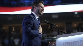 Republican vice presidential candidate J.D. Vance speaks during the Republican National Convention in Milwaukee on Wednesday. Vance spent a portion of his address speaking about the influence of his late grandmother, who he called his "guardian angel." 