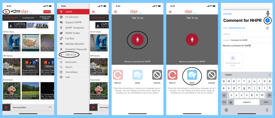 Steps to take in the NHPR app to submit an answer for The Big Question