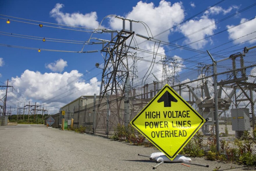 An electrical substation at Brayton Point.