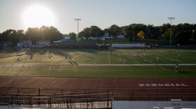 Playing field at Memorial High School in Manchester, New Hampshire. Gaby Lozada photo.