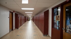 a look down a school hallway in Manchester, New Hampshire