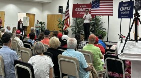  Rep. Matt Gaetz, R-Fla., addresses a crowd in Niceville, Fla. 