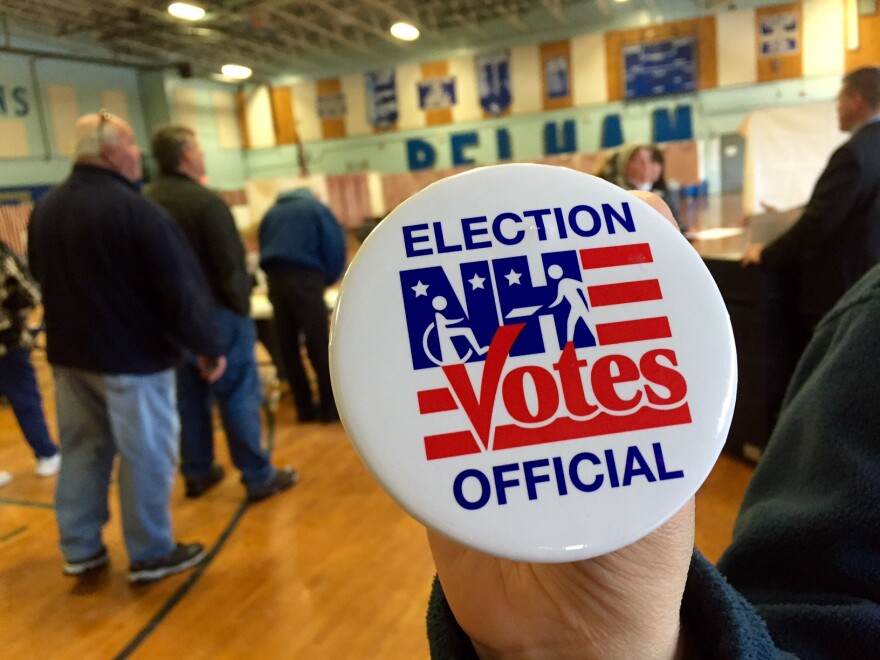 New Hampshire votes pin. NHPR file photo.