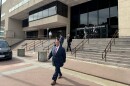 Hampden County Sheriff Nick Cocchi exits the Roderick Ireland Courthouse in Springfield, Massachusetts, on Monday, September 23, 2024, after he was arraigned  on a charge of driving while intoxicated.