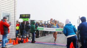 Joe Gray of Colorado Springs won the 2024 Delta Dental Mount Washington Road Race on June 15, 2024. It was his eighth victory in the 7.6 mile run up the Mount Washington Auto Road. Dan Tuohy photo / NHPR