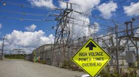 An electrical substation at Brayton Point.  