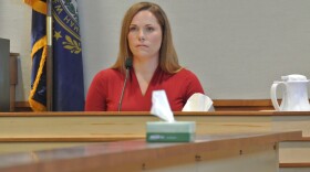 Natasha Maunsell testifies at Merrimack County Superior Court in Concord, N.H., on Aug. 27, 2024. Maunsell accuses Victor Malavet, a former state employee, of repeatedly raping her when she was detained at the Youth Detention Services Unit when she was 16. Malavet's is the first case to reach trial in the Attorney General's criminal probe of abuse at state-run youth facilities.