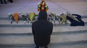 Students and residents mourn those who lost their lives near the scene of the mass shooting at Apalachee High School in Winder, Ga. 