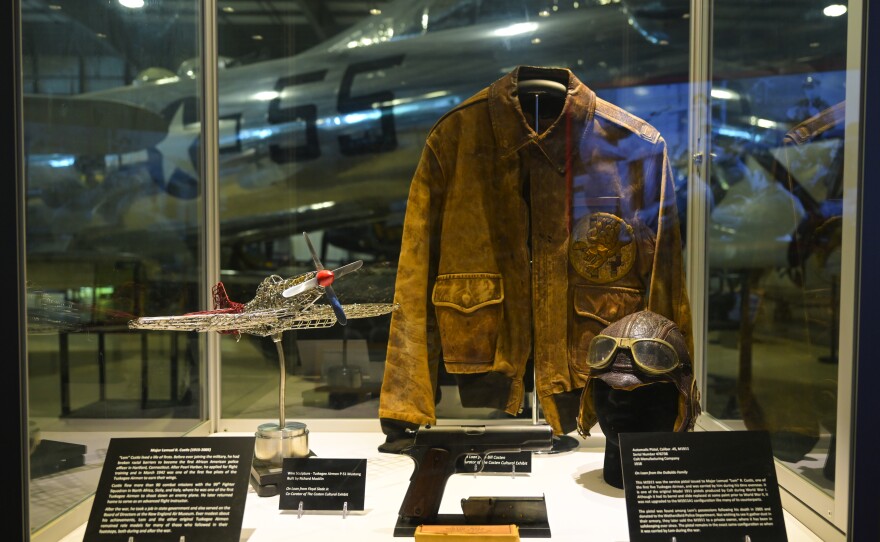 Connecticut native Lemuel R. Curtis was a member of the Tuskegee Airman. He also broke racial barriers after WWII becoming the first African American police officer in Hartford. Pictured here is his jacket he wore during the War at the New England Air Museum Tuskegee Airman exhibit. September, 3 2024.