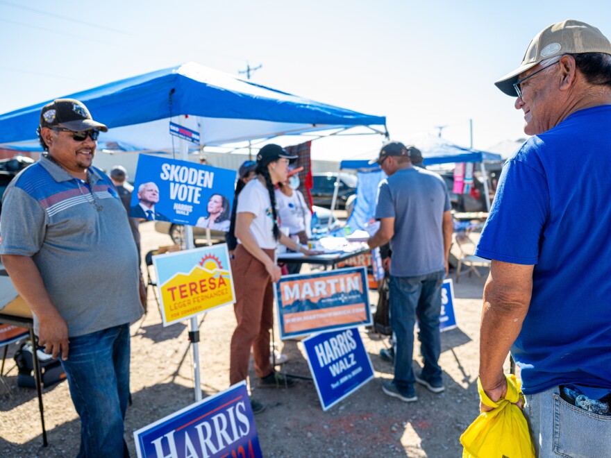 The McKinley County Democratic Party in New Mexico hosted a booth at the Gallup Flea Market.