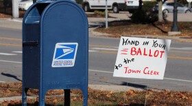 A voting sign in Durham on October 31