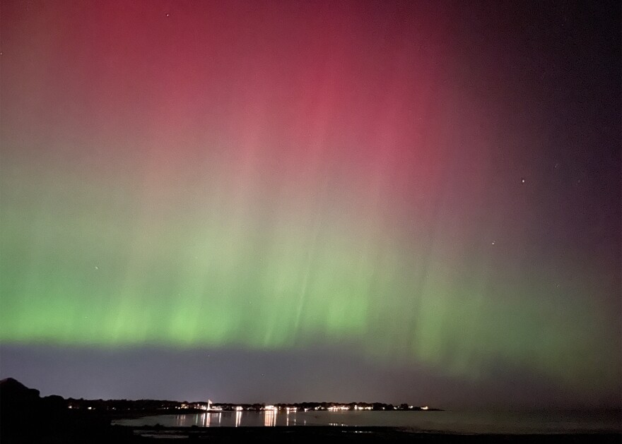 The Northern Lights over Rye, NH, and Jenness State Beach, on Oct. 10, 2024. Dan Tuohy photo.