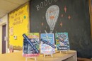 Books and the information as to why they have been banned around the country on display.