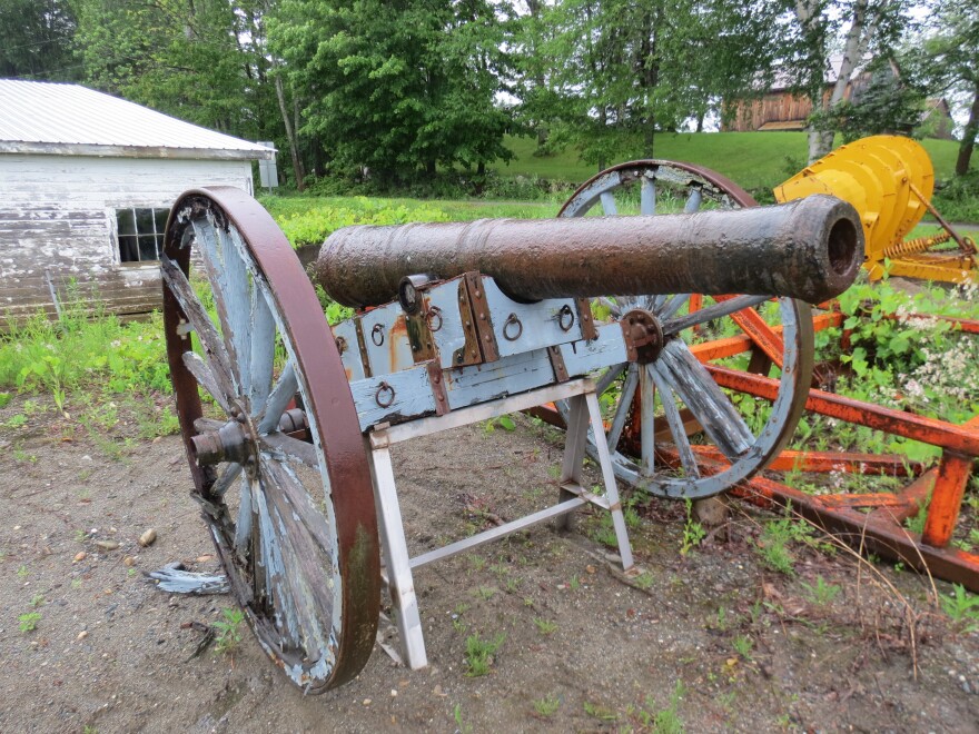 The West Windsor cannon, shown here behind the town garage after it was moved from in front of town hall, was probably built in Sweden at the end of the 1600's.