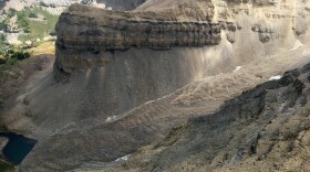 View from above of the Timpanogos rock glacier in the Wasatch range in north-central Utah.